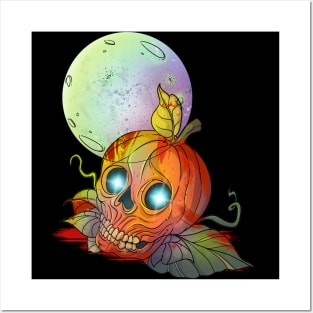 Scary Pumpkin Skull Posters and Art